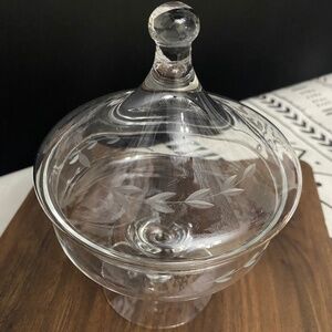 1970’s vintage Princess house clear pedestal candy dish
